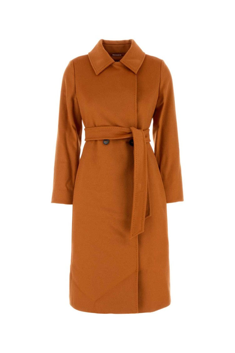 Mm Studio Orange Wool Bcollag Coat