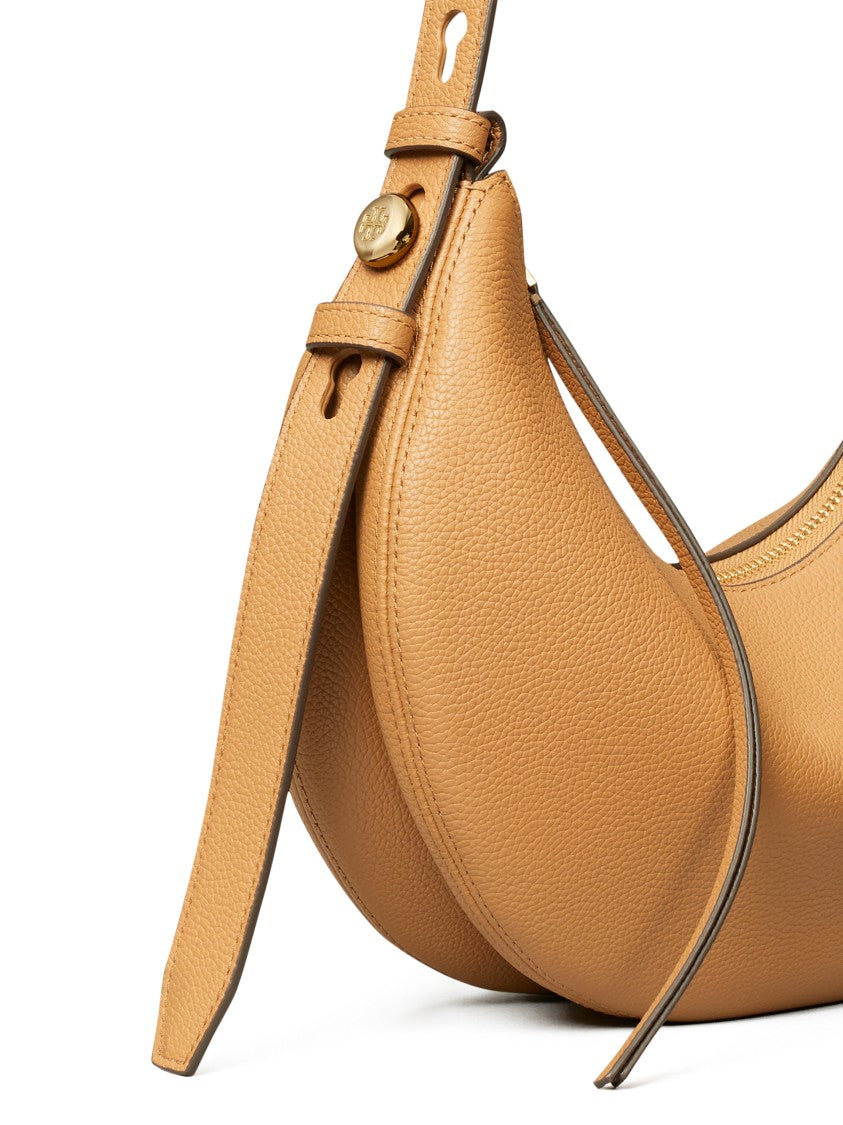 Tory Burch Crescent-Shaped Textured Leather Romy Half Moon Bag
