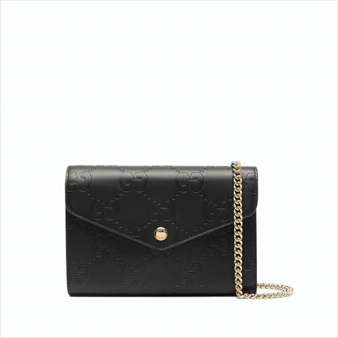 Gucci Embossed Leather Crossbody Bag With Gold-Tone Hardware
