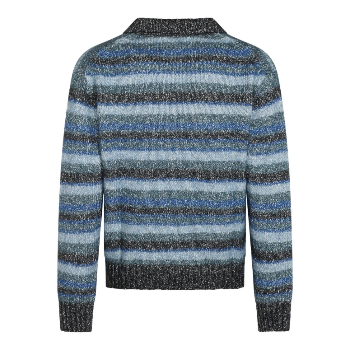 Nn.07 Horizontal Stripe Knitted Sweater With V-Neck And Ribbed Details