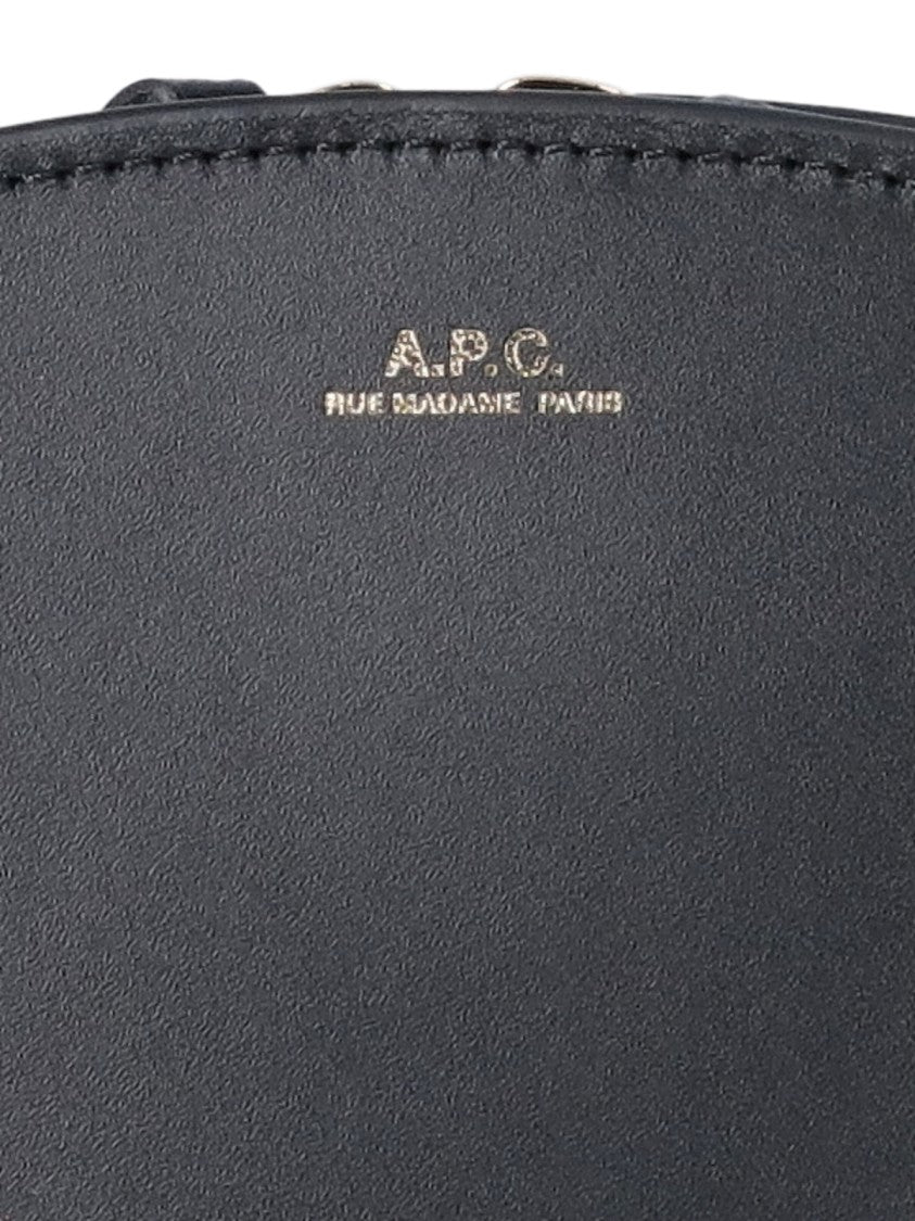 A.P.C. "Mini Demi-Lune" Leather Shoulder Bag