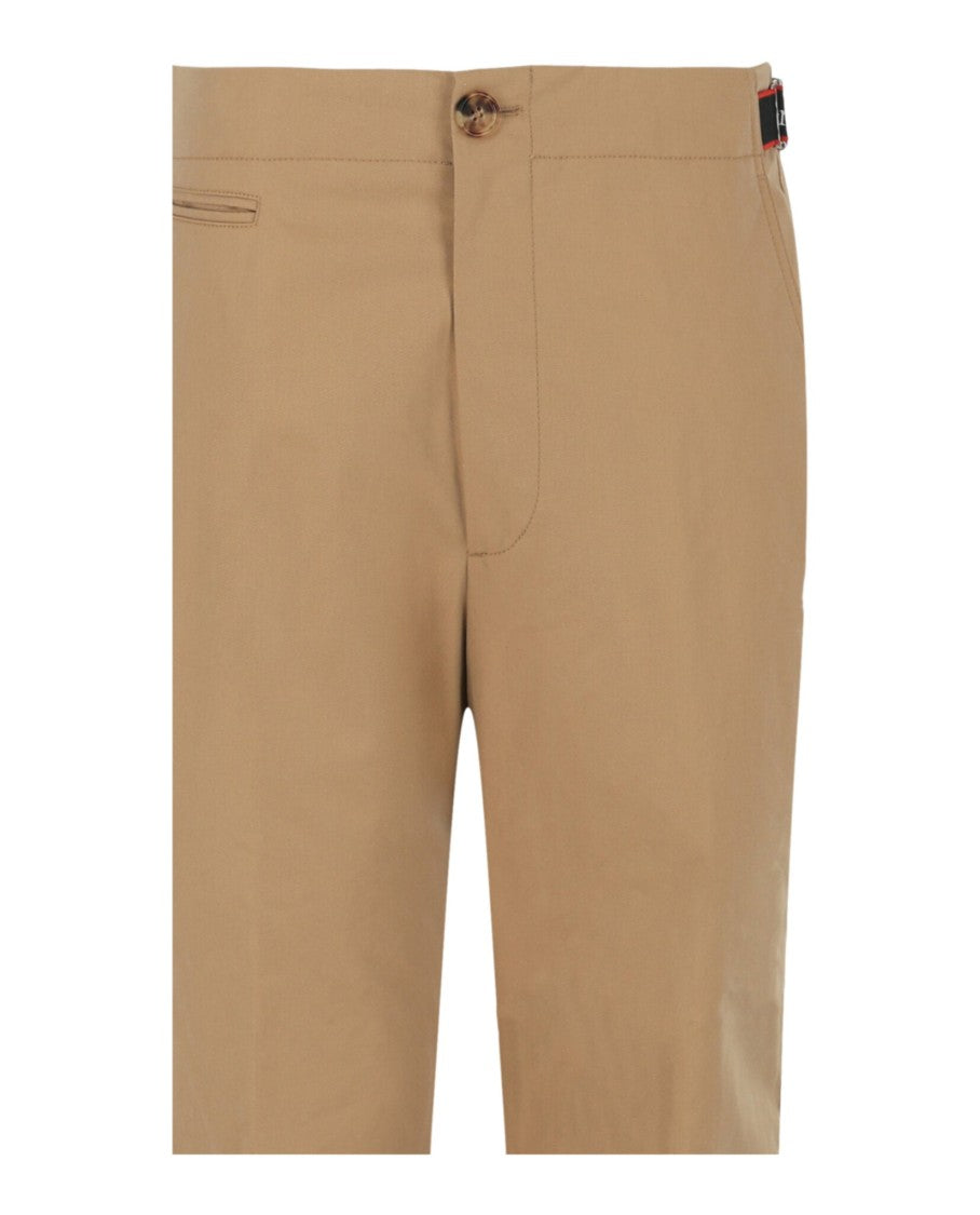 Alexander Mcqueen Mid Rise Twill Chino Pants With Adjustable Waist