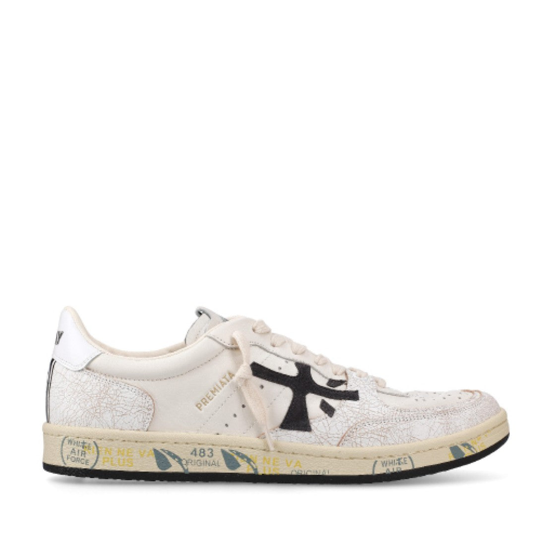 Premiata White Leather Baskt Clay Sneakers