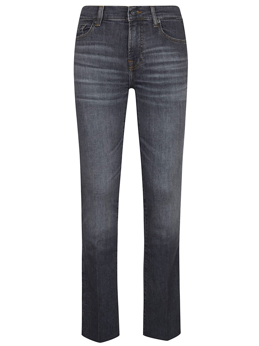 7 For All Mankind Bootcut Jeans In Slim Illusion Denim With Subtle Fading