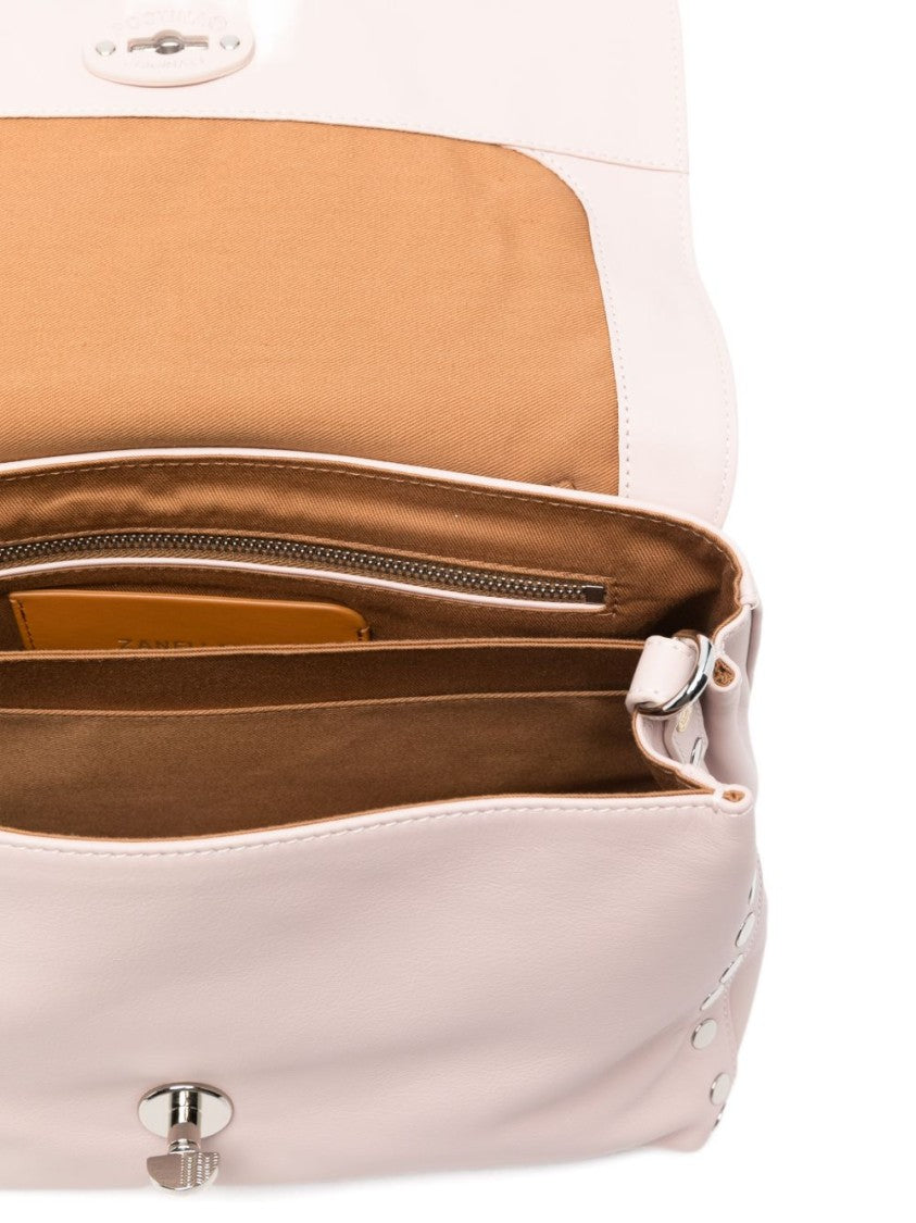 Zanellato Pink Calf Leather Shoulder Bag With Double Turn-Lock Closure