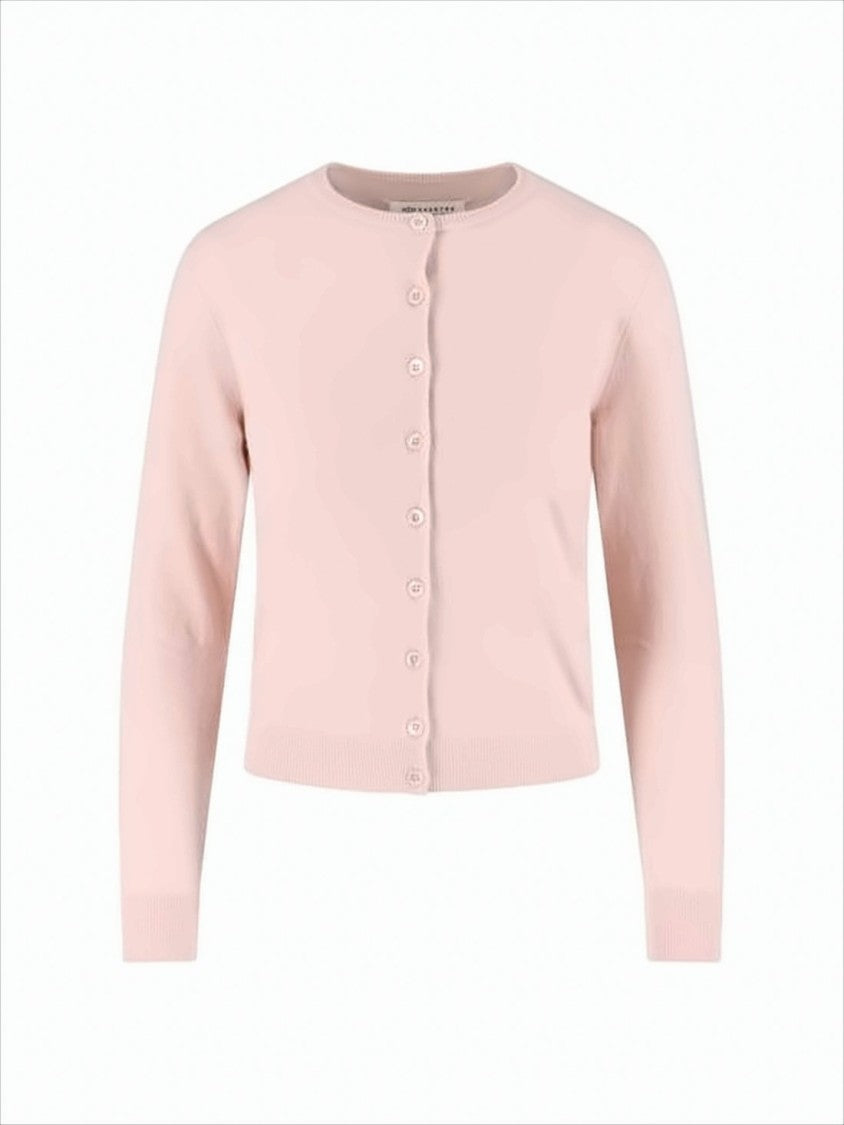 Maison Margiela Pastel Pink Wool Cardigan With Ribbed Cuffs
