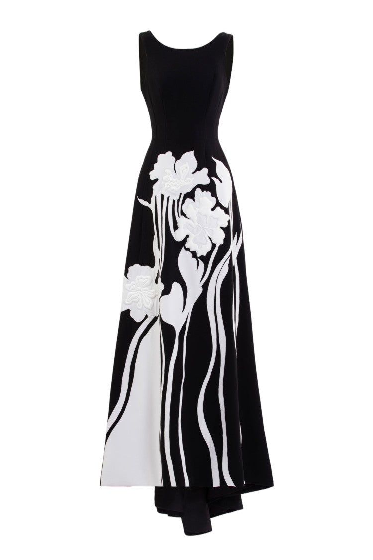 Saiid Kobeisy Embroidered Padded Crepe Dress