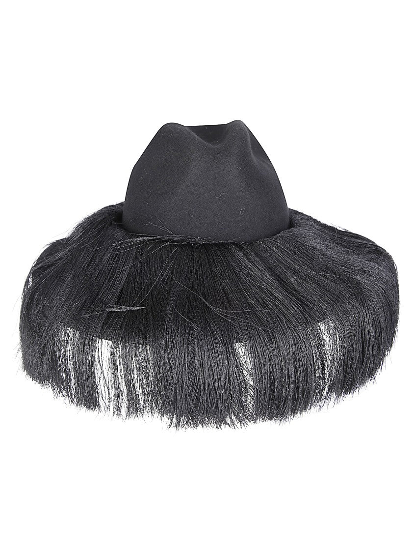 Comme Des Garçons Fringed Wool Hat With Classic Design