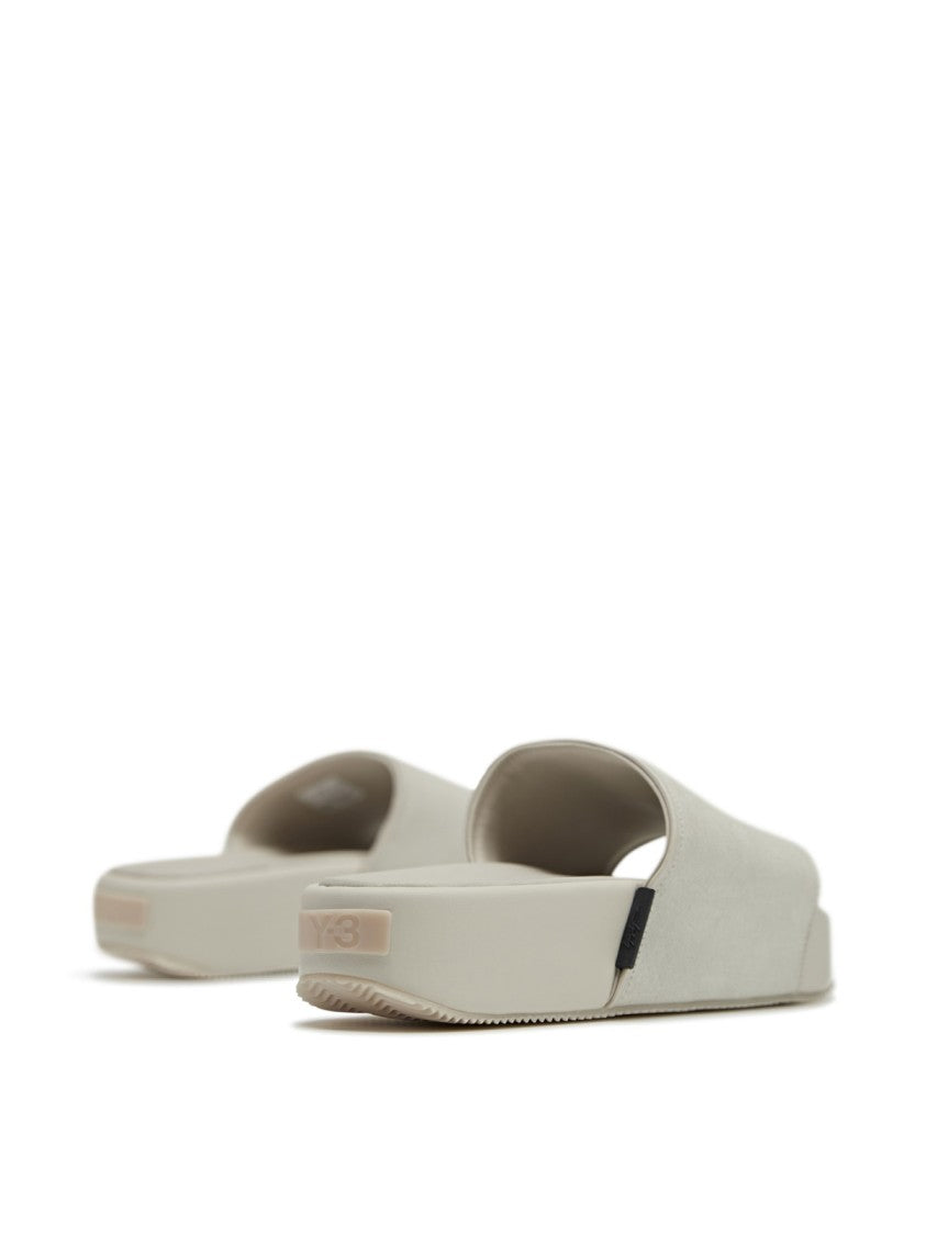 Y-3 Slide Sandals With Wide Leather Strap