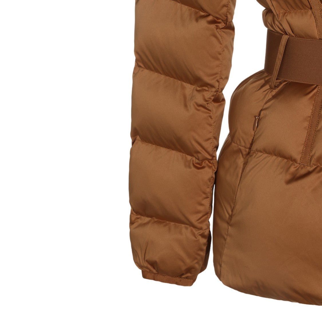 Elisabetta Franchi Quilted Padded Jacket With Detachable Hood And Gold-Tone Buckle
