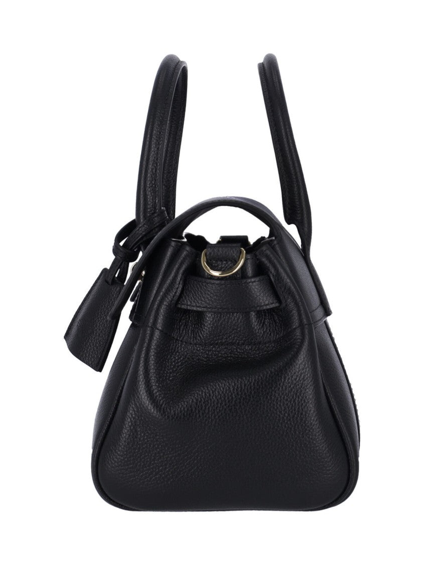 Mulberry Black Bayswater Satchel Hammered Leather Shoulder Bag