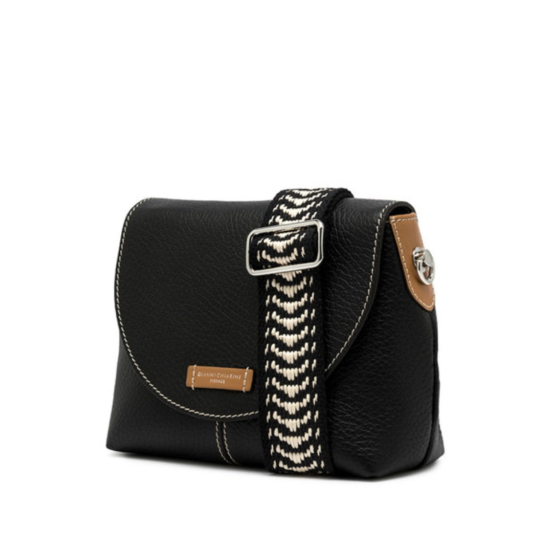 Gianni Chiarini Alessandra Shoulder Bag In Black Leather
