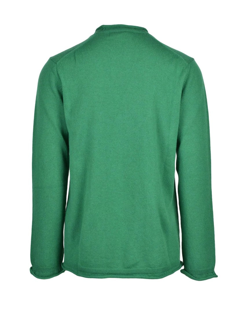 Comme Des Garçons Green Wool Crewneck Sweater