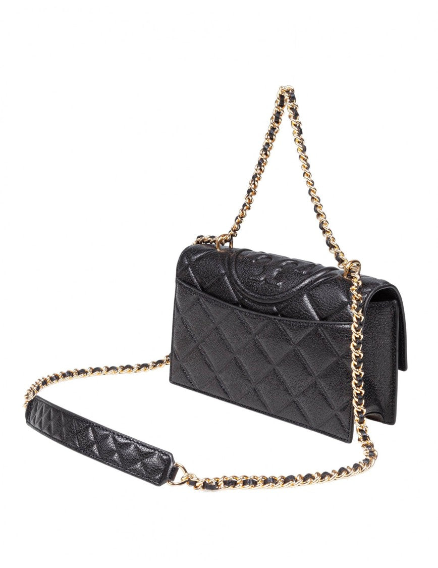 Tory Burch Fleming Small Leather Crossbody Bag Color Black