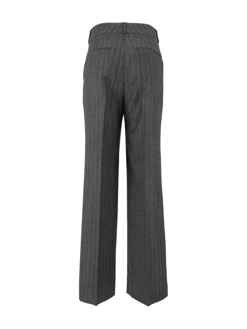 Peserico Pinstripe Mid-Rise Straight-Leg Pants