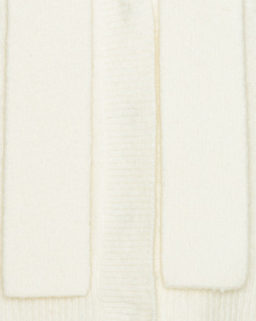 Rotate White Knit Scarf Cardigan