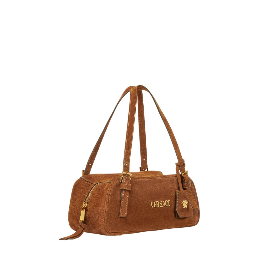 Versace Brown Suede Logo Bag