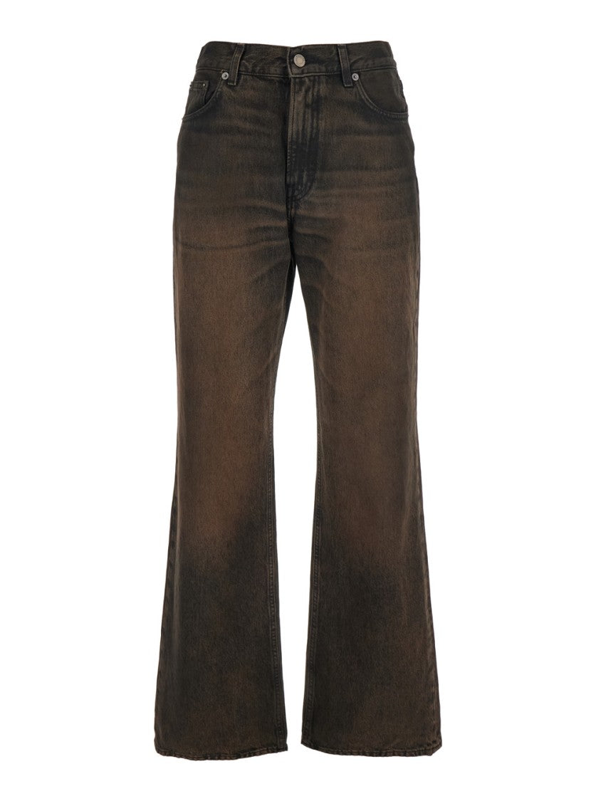 Haikure Korea' Brown Jeans With Wide Leg