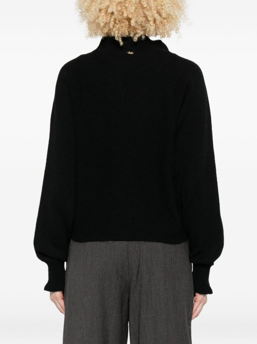 Twin-Set Wool Blend Sweater With High Neckline