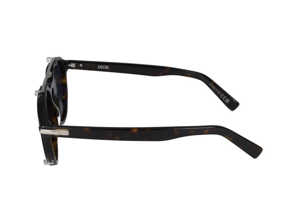 Dior Geometric Frame Sunglasses With Distinctive Silver Accents