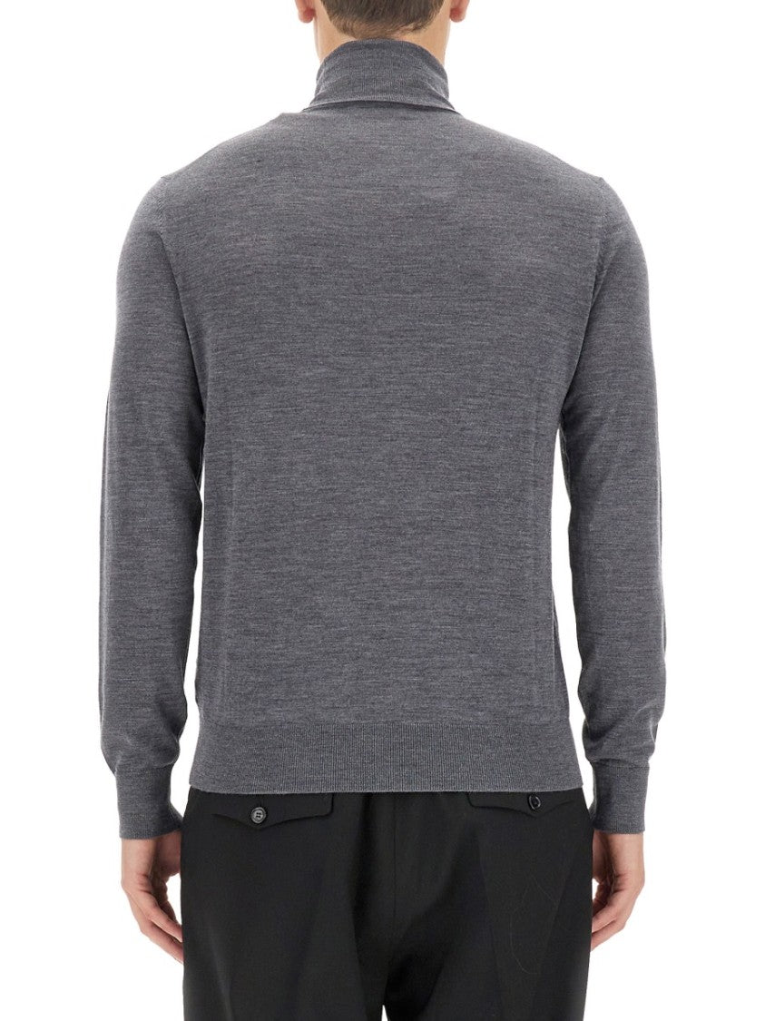 Ballantyne Classic Grey Wool Turtleneck Sweater