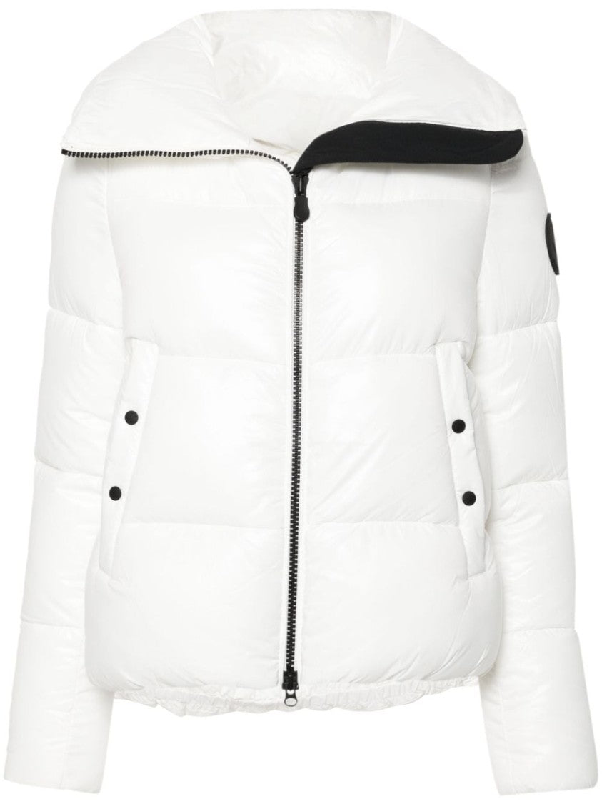 Save The Duck White Short Quilted Puffer Jacket