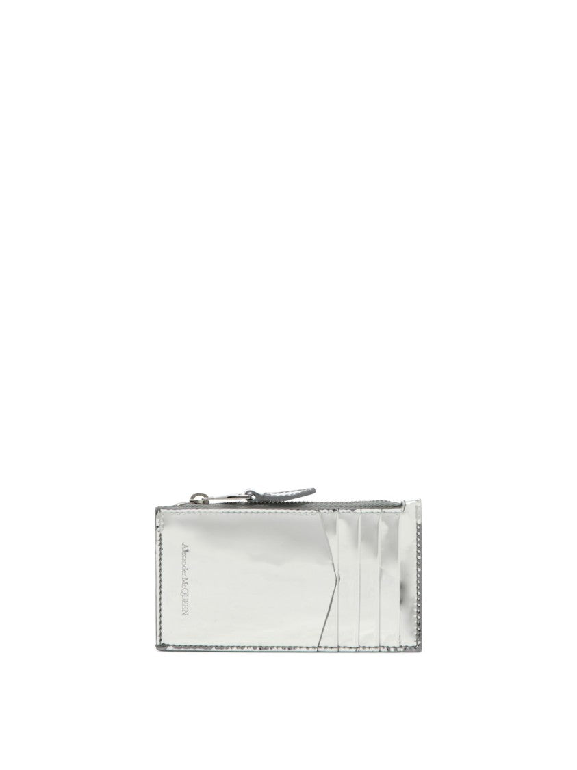 Alexander Mcqueen Reflective Silver Wallet