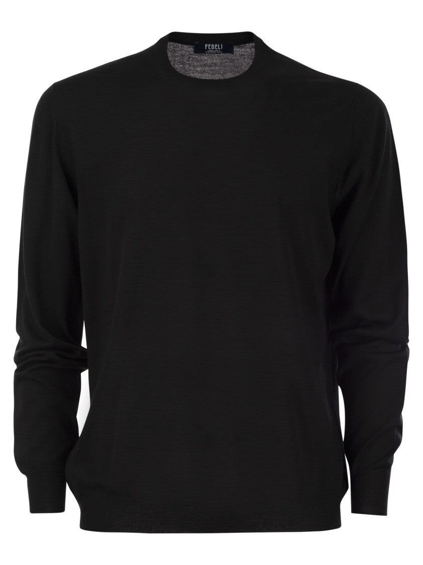 Fedeli Crew-Neck Sweater In Superfine Virgin Wool