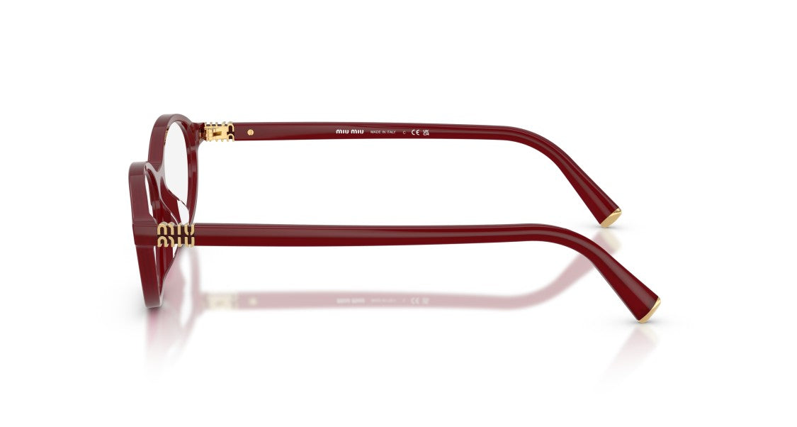 Miu Miu Oversized Round Acetate Eyeglasses With Gold Accents
