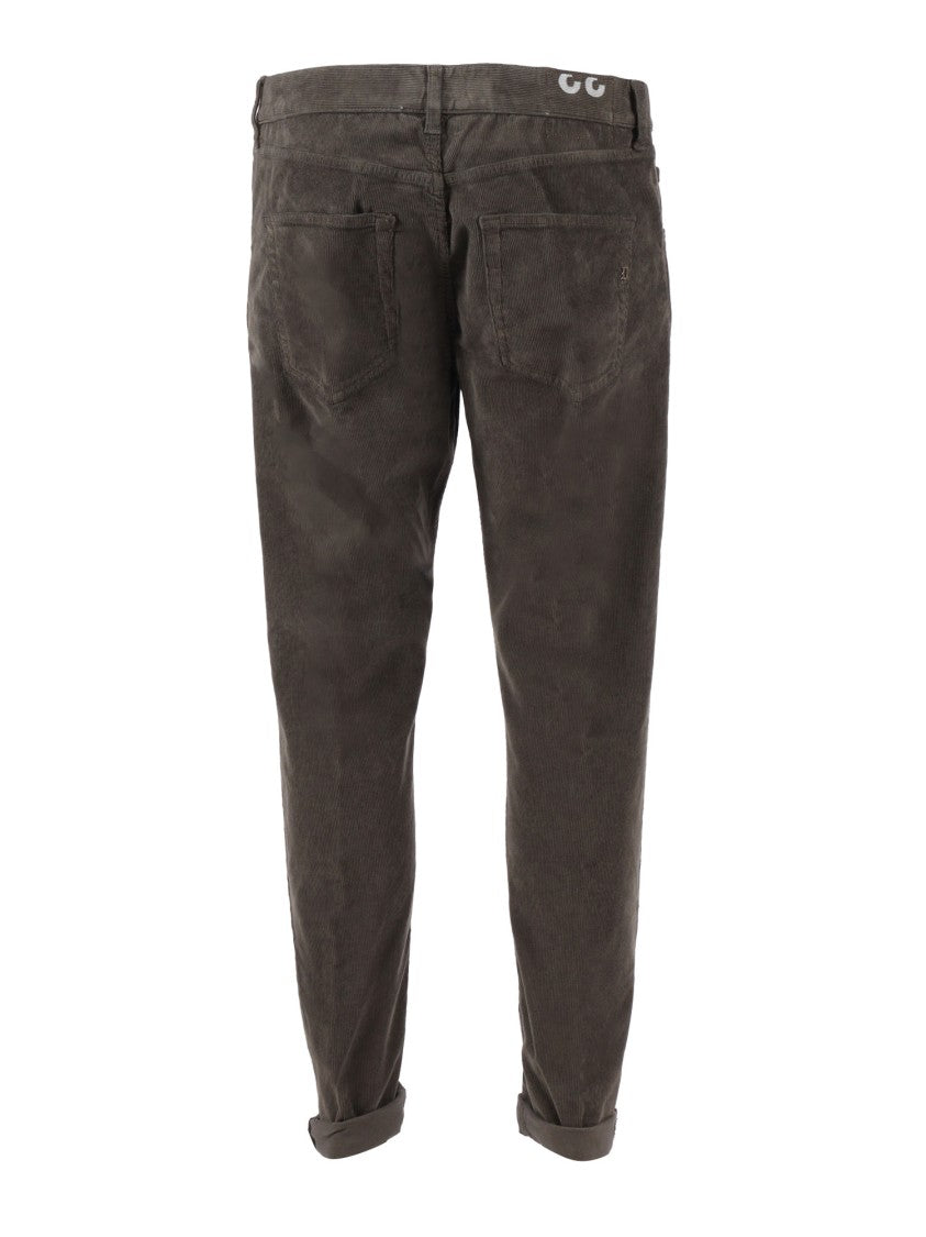 Dondup Tailored Straight Leg Casual Pants With Subtle Stitching