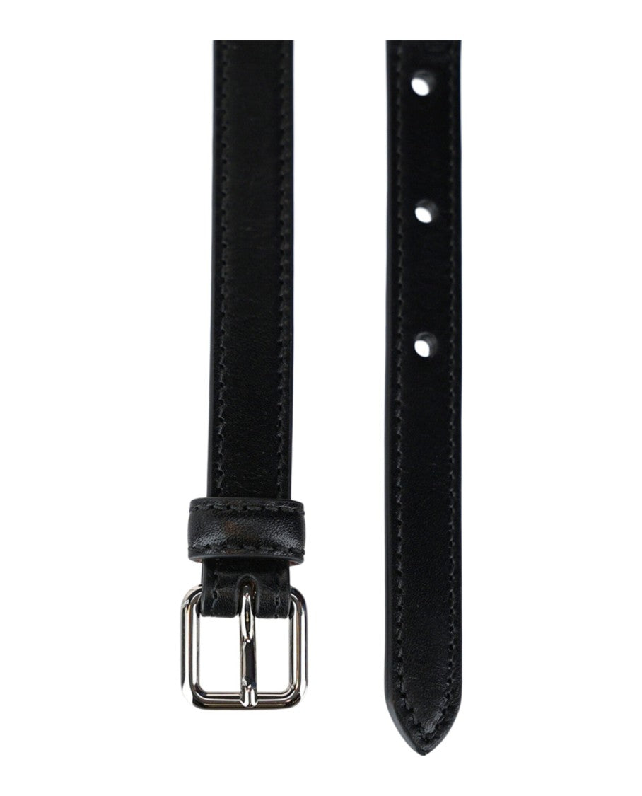 Alexander Mcqueen Double Wrap Calfskin Leather Belt With Prong Closure
