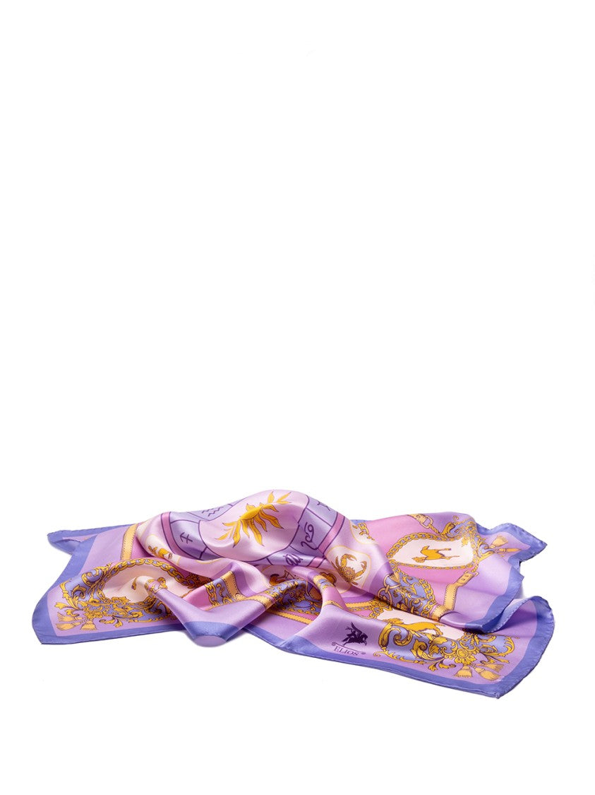Elios Silk Scarf With Zodiac Sign Motifs