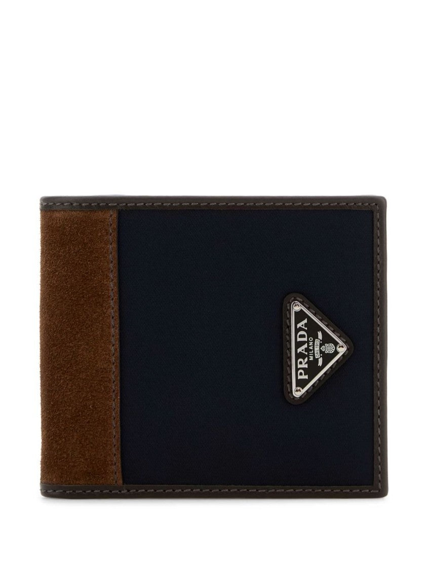 Prada Blue Wallet With Textured Accents And Logo Emblem