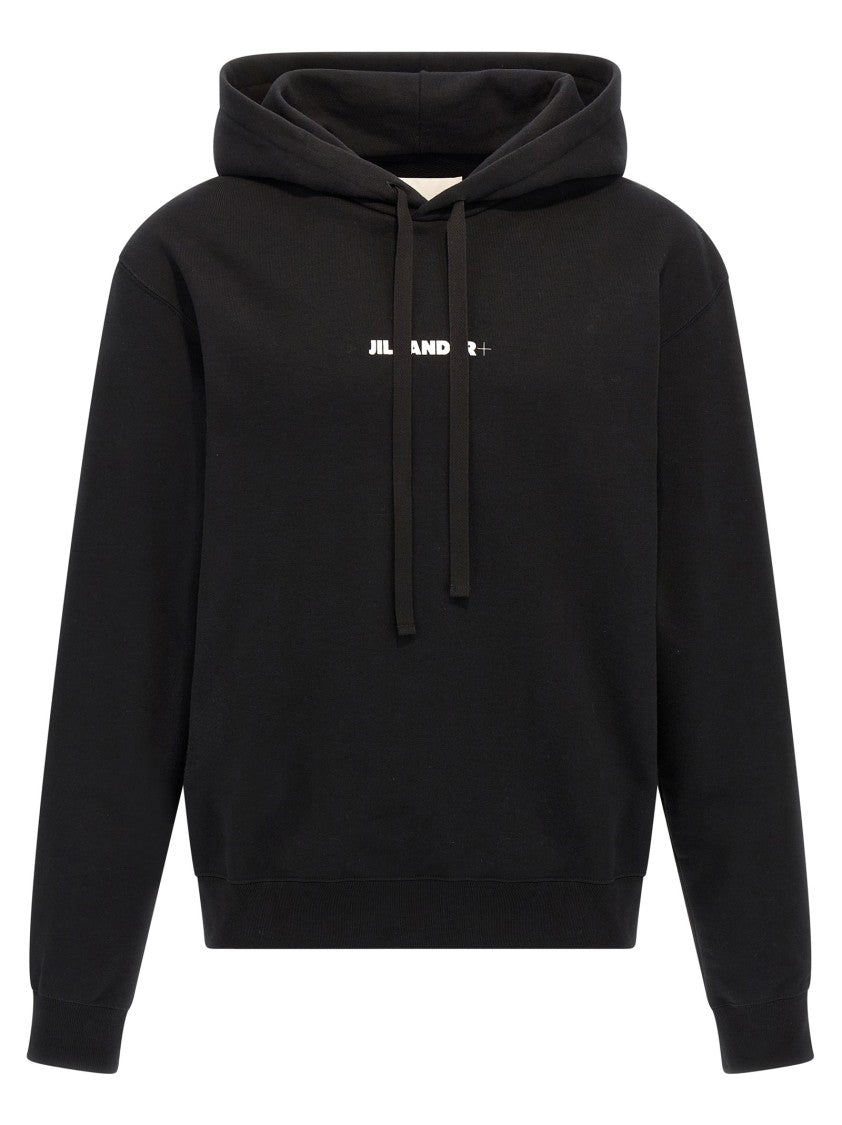 Jil Sander Brushed Cotton Hoodie With Logo Print