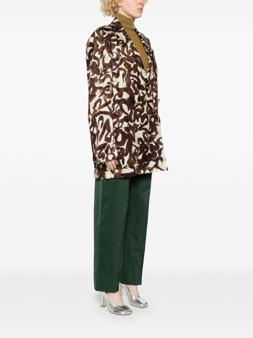 Dries Van Noten Abstract-Print Tailored Blazer With Notched Lapel