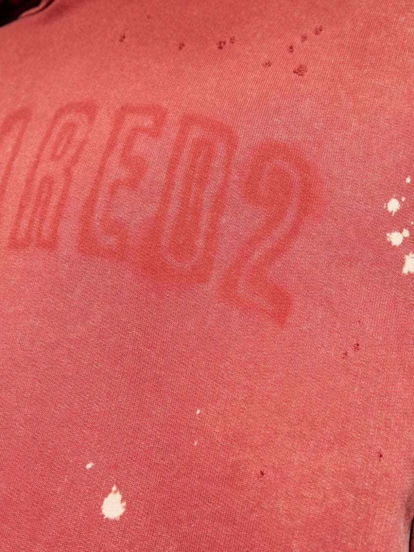 Dsquared2 Paint Splatter Detail Red Hoodie