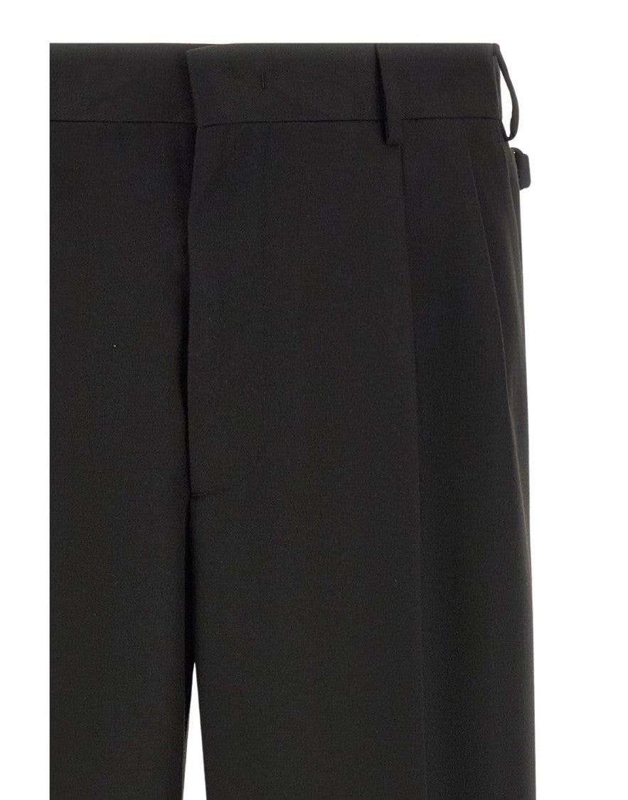 Cellar Door Black Nev Cotton Velvet Chino Trousers