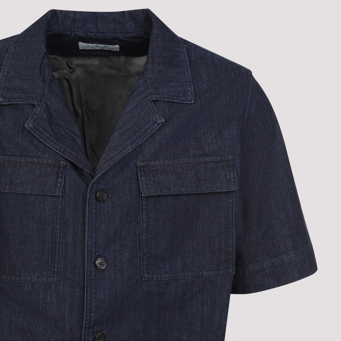 Dries Van Noten Short-Sleeved Blue Shirt With Classic Collar