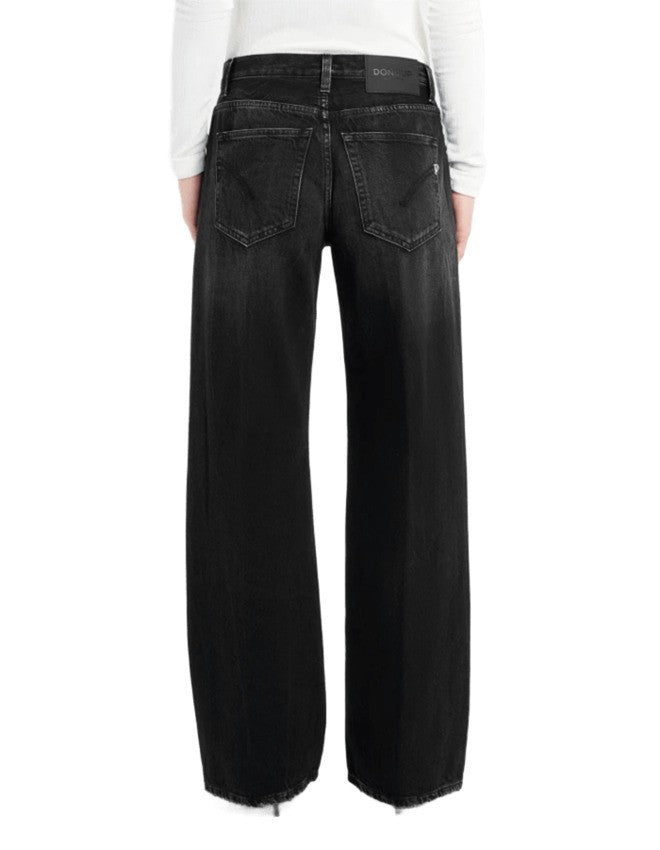 Dondup Wide Leg Black Jeans