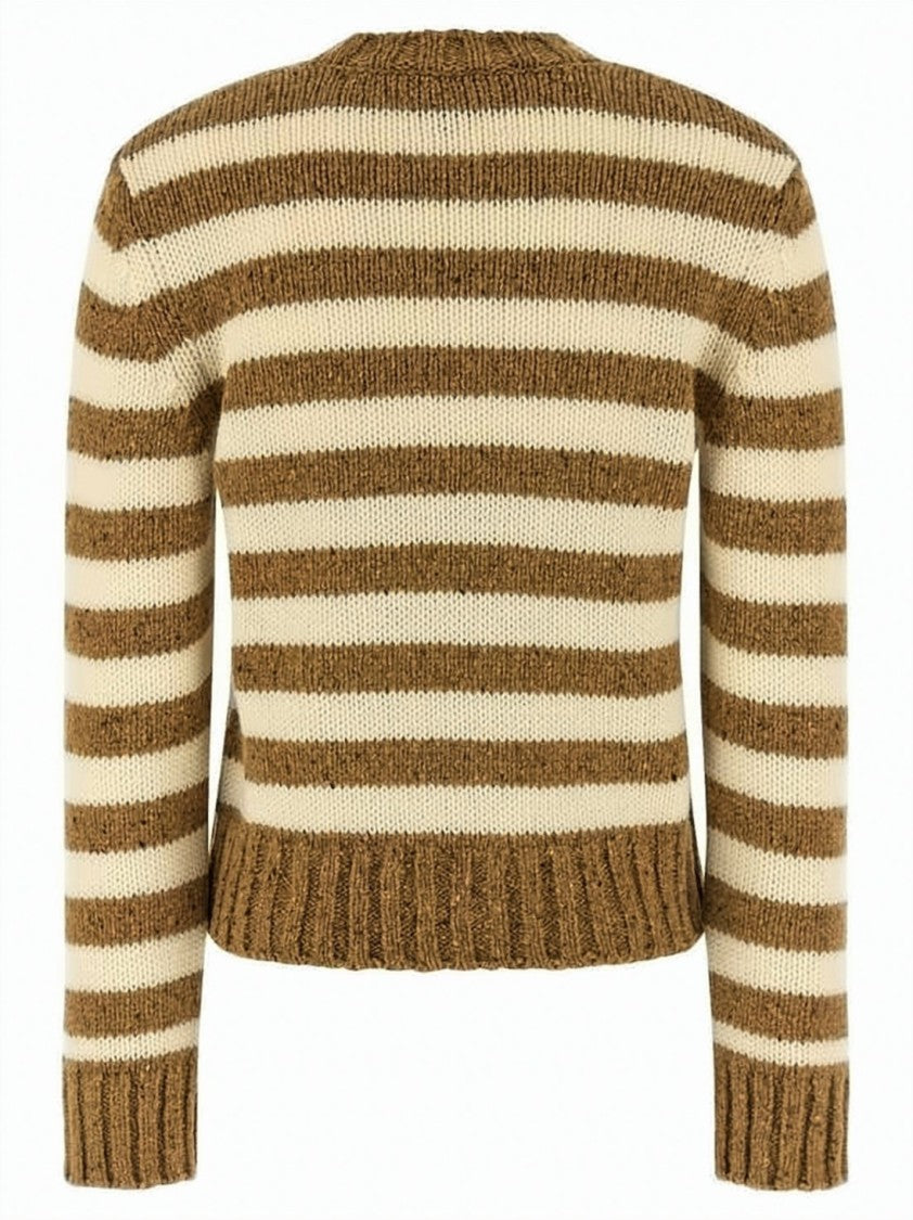 A.P.C. Classic Striped Wool Sweater With Crew Neckline And Ribbed Finish