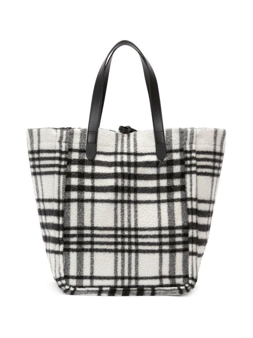 J. W. Anderson Belt Plaid-Check Virgin-Wool Tote Bag