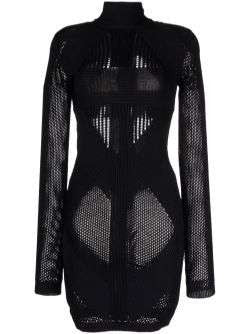 Balmain Perforated-Knit Detail Dress