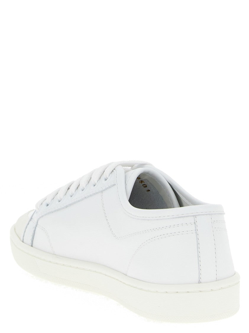 Saint Laurent Calf Leather Low-Top Sneakers With Embossed Logo