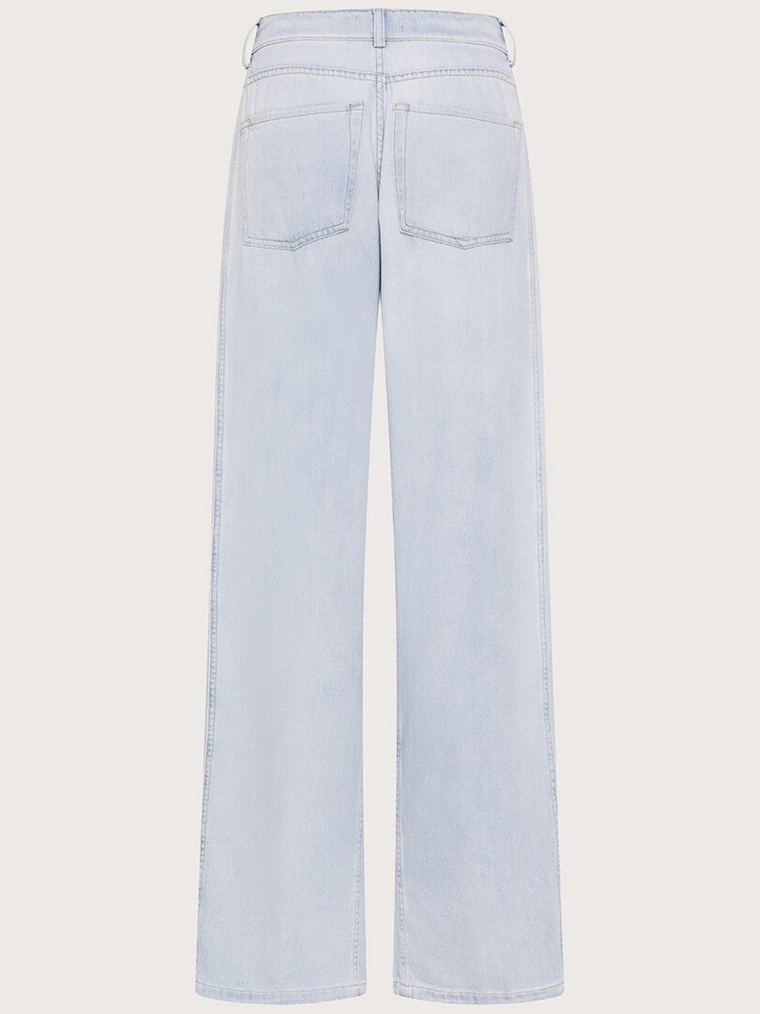Seventy Venezia Light Blue Pantalone High-Waisted Wide-Leg Pants