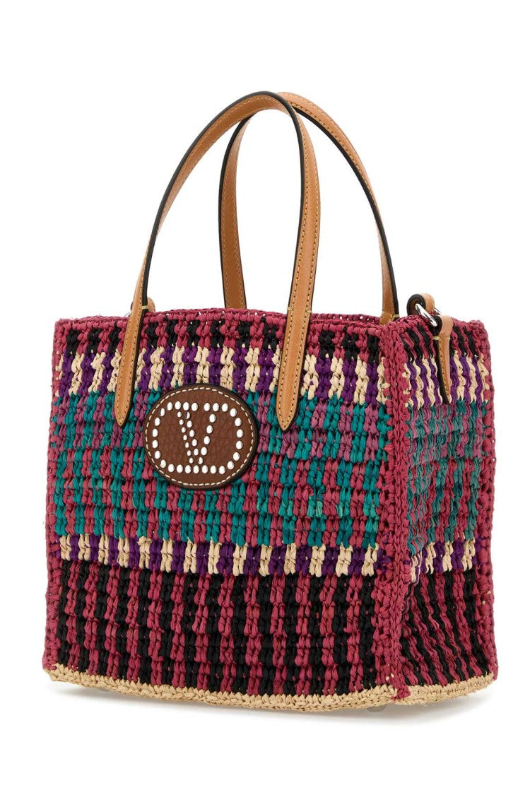 Valentino Garavani Multicolor Crochet Vlogo Handbag
