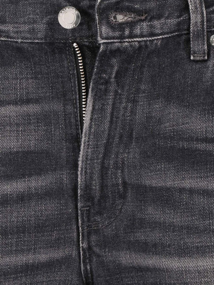 Haikure Black Star Straight-Leg Cotton Denim Jeans