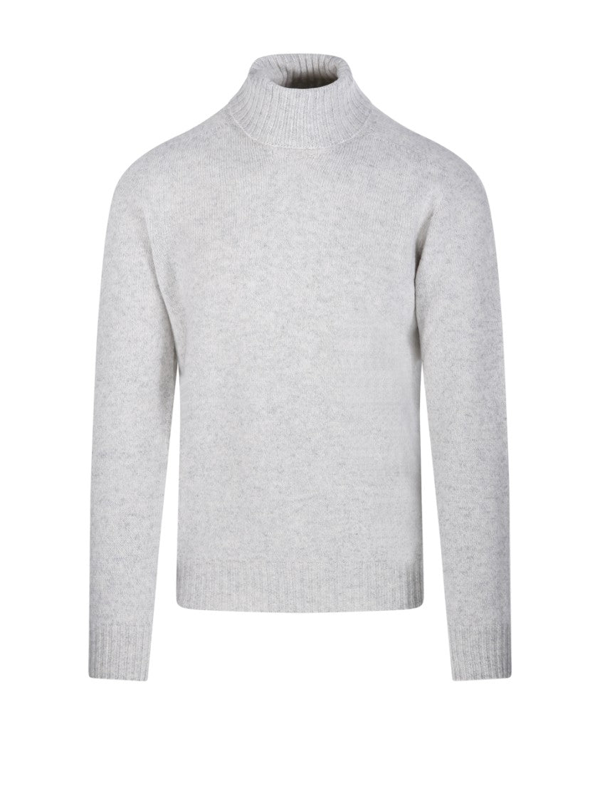 Altea Ribbed Turtleneck Sweater In Virgin Wool And Cashmere Blend