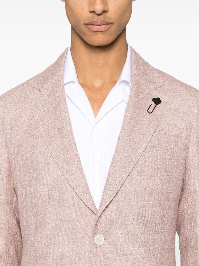 Lardini Refined Linen Jacket With Front Button Fastening