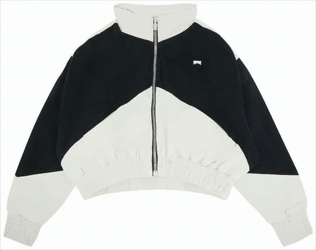 Marni Color-Blocked Cowhide Jacket With Chevron Pattern