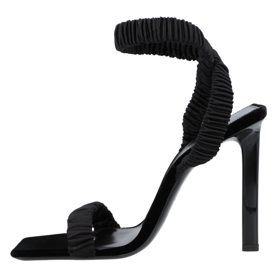 Saint Laurent Pam Sandals In Satin Crepe Black